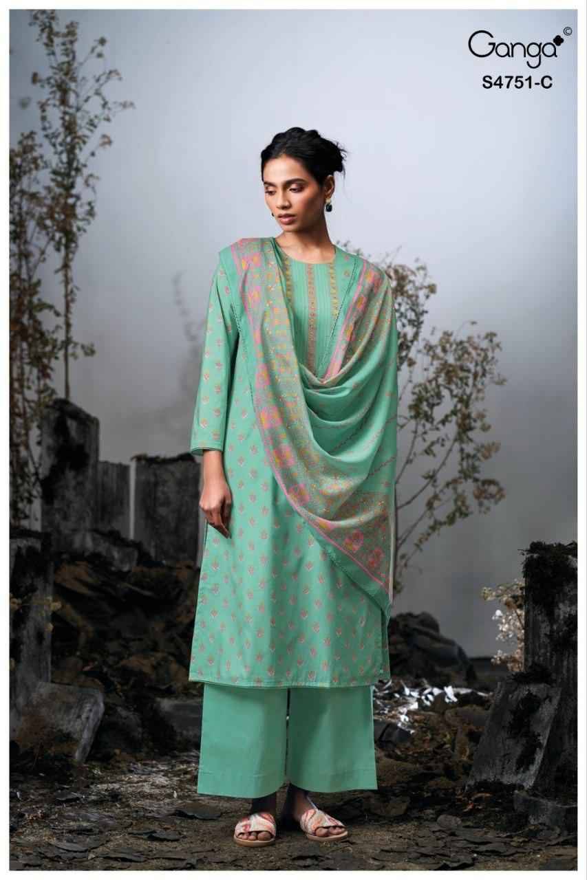 JASHVI 4751 Series By Ganga Fashion Beautiful Festive Suits Stylish Colorful Fancy Casual Wear & Ethnic Wear PREMIUM COTTON Dresses At Wholesale Price